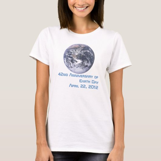 2012年地球の日 地球を真正面から捉えて Tシャツ (正面)