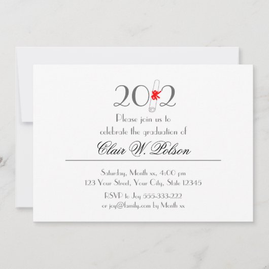 2012年度卒業お祝い 招待状 (正面)