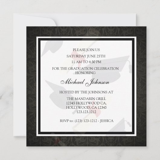 2012年度 ダマスク 卒業式招待状 招待状 (裏面)