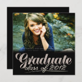 2012年度 卒業クラス モダン ホワイト 招待状 招待状 (正面/裏面)