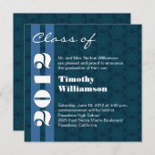 2012年度 青と白のデザイン 任意の年度に変更 案内状 (正面/裏面)