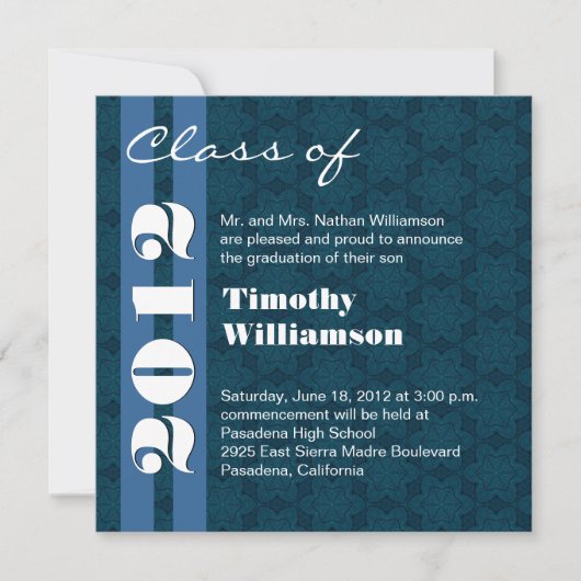 2012年度 青と白のデザイン 任意の年度に変更 案内状 (正面)