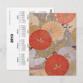 2012年日本のポケットカレンダーはがき ポストカード (正面/裏面)