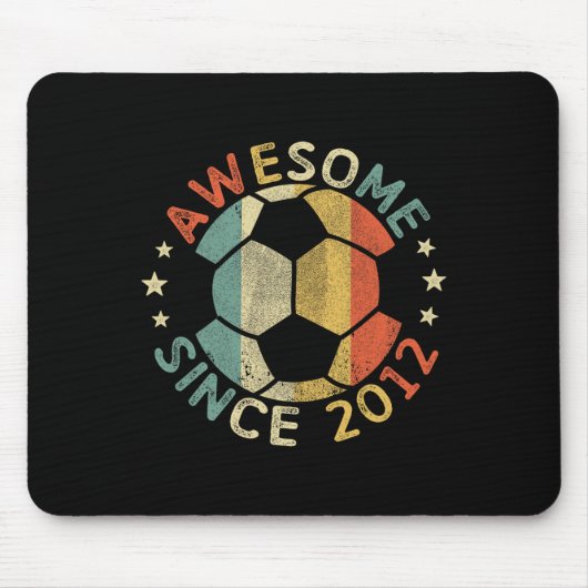 2012年生まれ14歳の誕生日おめでとう サッカー マウスパッド (正面)