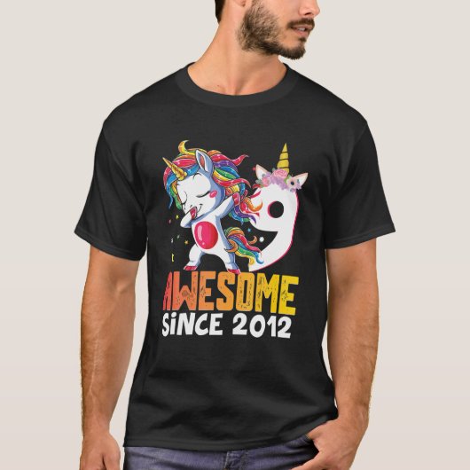 2012年素晴らしギフト9Th Birthd以来のダビングユニコーン Tシャツ (正面)