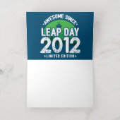 2012年素晴らし閏年以来2012年2月29誕生日 箔グリーティングカード (内側レイダウン)