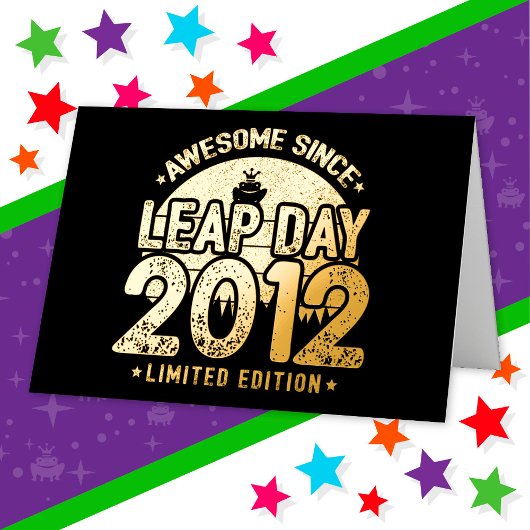 2012年素晴らし閏年以来2012年2月29誕生日 箔グリーティングカード