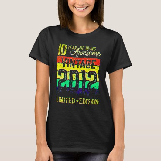 2012年製 10歳 レトロ ヴィンテージ 10歳の誕生日 Tシャツ (正面)
