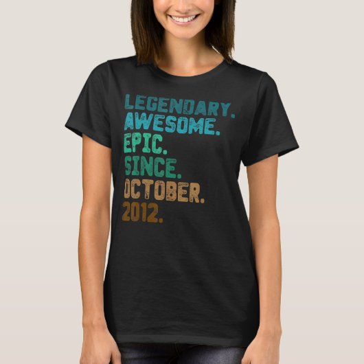 2012年10月10日生以来10年の伝説 Tシャツ (正面)