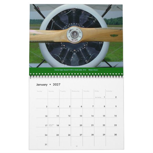 2012年15か月の航空機エンジンカレンダー カレンダー (1月 2027)