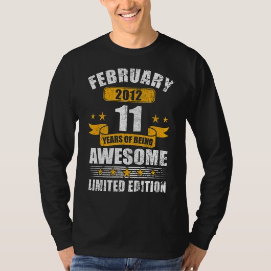 2012年2月11歳素晴らし誕生 Tシャツ (正面)