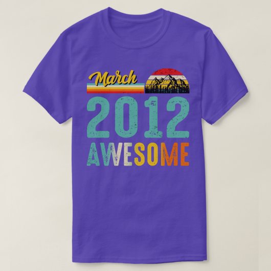 2012年3月誕生日ギフトシャツヴィンテージ2012年3月 Tシャツ (デザイン正面)