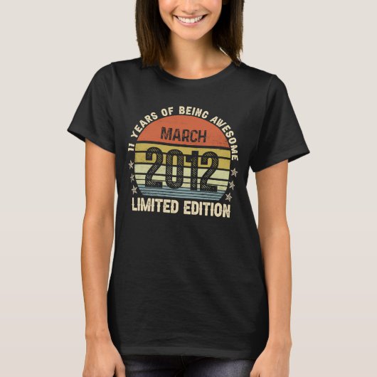 2012年3素晴らし月11誕生日以来11歳 Tシャツ (正面)