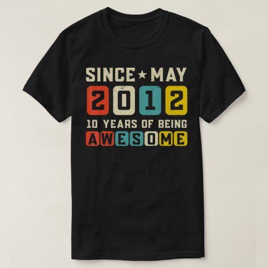 2012年5月素晴らしからの10誕生日ヴィンテージ Tシャツ (デザイン正面)