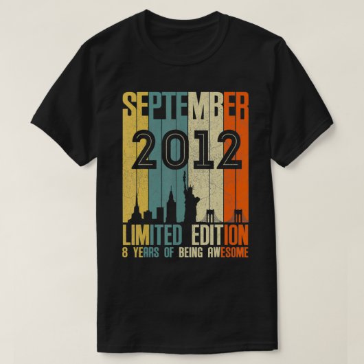 2012年9月 T  8歳  2012年誕生日プレゼント Tシャツ (デザイン正面)