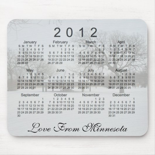 2012年 シーニックカレンダー マウスパッド (正面)