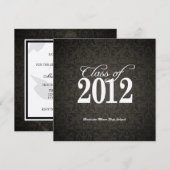 2012年 ダマスク柄 ゴールドクラス 卒業式 招待状 (正面/裏面)