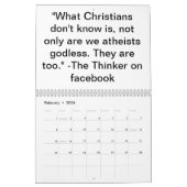 2012年: 思想家による無神論的な引用文の年 カレンダー (2月 2026)