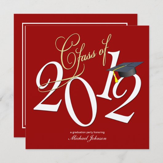 2012年FunkyClass （赤/金属銀） 招待状 (正面/裏面)