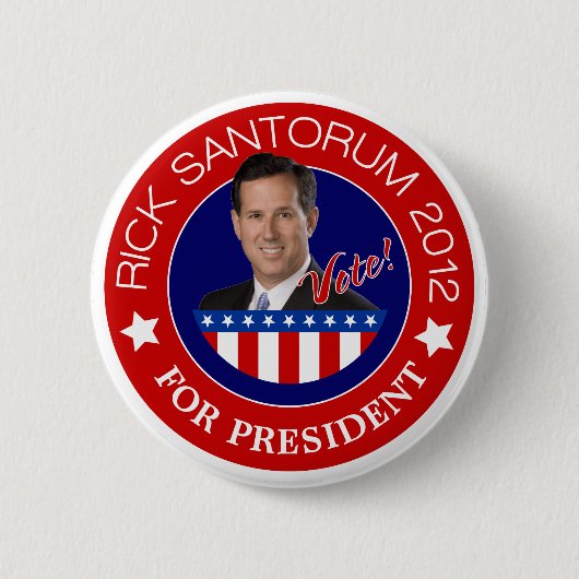 2012年Rick Santorum社長 缶バッジ (正面)
