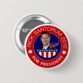 2012年Rick Santorum社長 缶バッジ (正面&裏面)