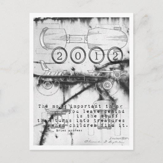 2012新年のローラースケートカード シーズンポストカード (正面)