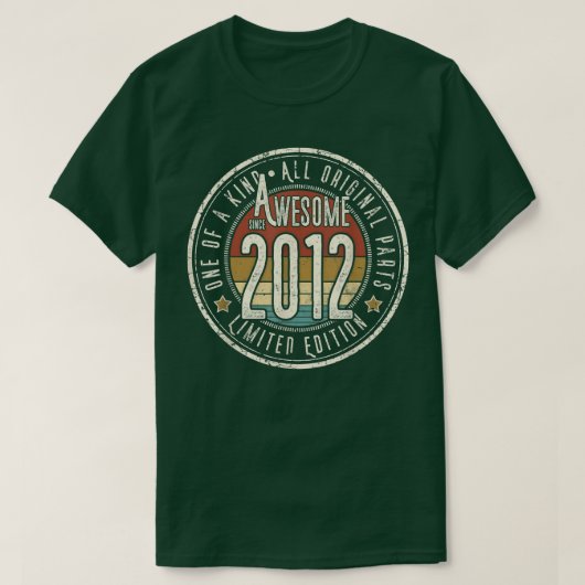 2012素晴らし年のヴィンテージスタイル生まれ以来2012 Tシャツ (デザイン正面)