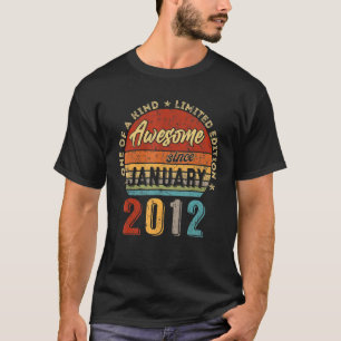 2012素晴らし年1月以来ヴィンテージ10誕生日 Tシャツ