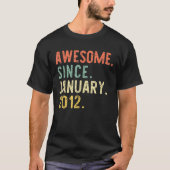 2012素晴らし年1月9日ギフト誕生日9年 Tシャツ (正面)