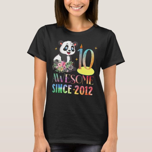 2012素晴らし年10誕生日10歳パンダ以来 Tシャツ (正面)