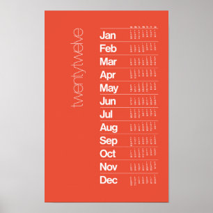 2012 Calendar Poster – Helvetica Grid System ポスター