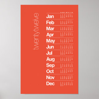 2012 Calendar Poster – Helvetica Grid System ポスター