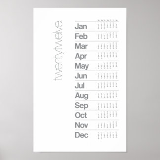 2012 Calendar Poster - Helvetica Grid System ポスター