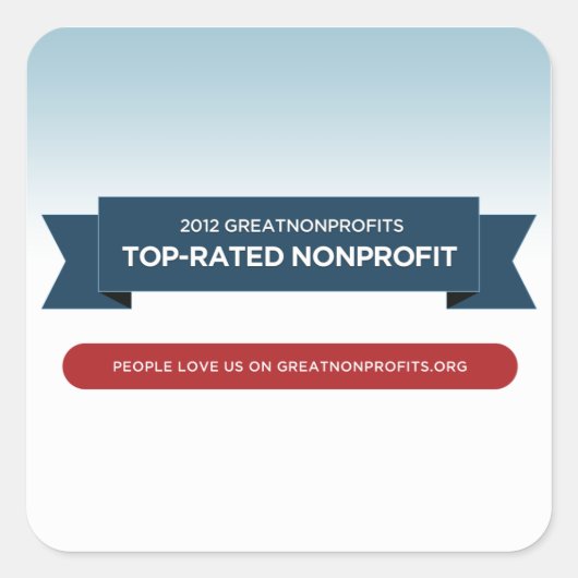 2012 GreatNonprofits Top-Rated Award Stickers スクエアシール (正面)