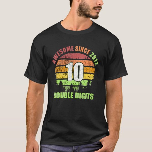 2012 Retから10誕生日素晴らしの2桁 Tシャツ (正面)