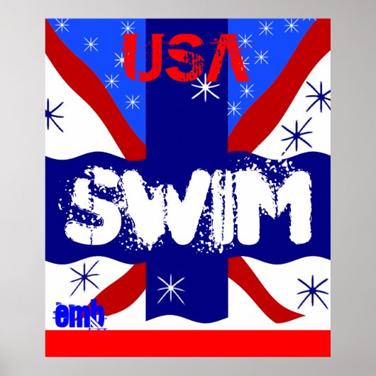 2012 USAスイムクールスポーツアートキャンバスプリントギフト ポスター (正面)