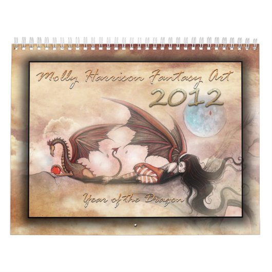 2012 Wall Calendarドラゴンと妖精 カレンダー (カバー)