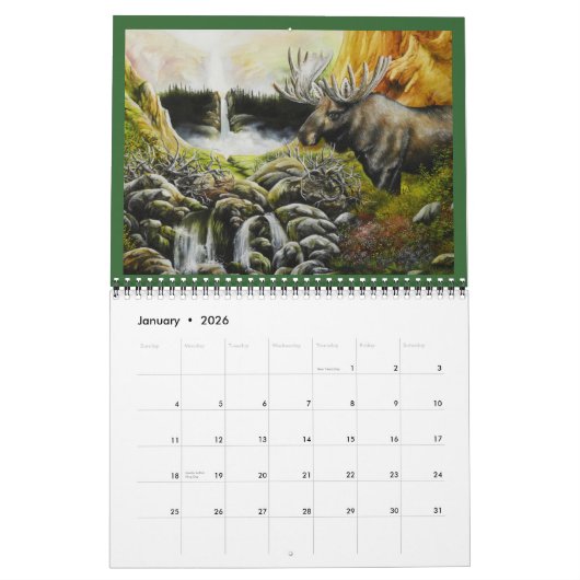 2012 Wildlife Art Calendar Art by David Paul カレンダー (1月 2026)