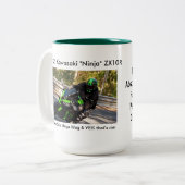 2012 ZX10Rのための時あらゆるGixxerを過ぎたwheelie ツートーンマグカップ (正面左)