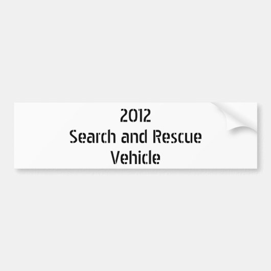 2012SearchおよびRescueVehicle バンパーステッカー (正面)