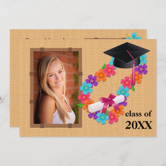 2013のピンクのレイの卒業の招待状のクラス 招待状 (正面/裏面)