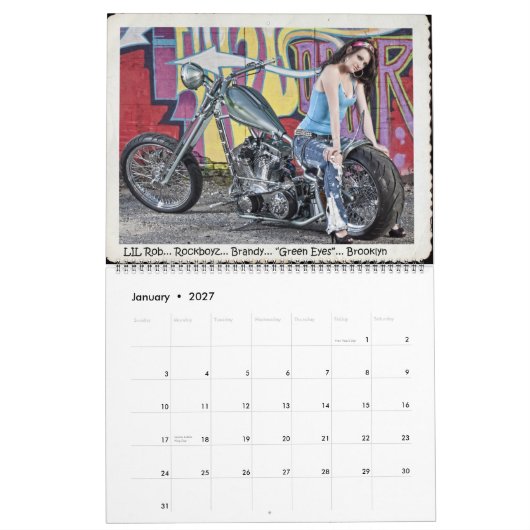2013のXTREMEのカットシーンのカレンダー! カレンダー (1月 2027)