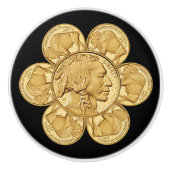 2013インディアン~アメリカンバッファロー~金ゴールドコイン~ * ~ セラミックノブ (正面)