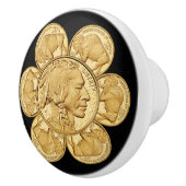 2013インディアン～アメリカンバッファロー～金ゴールドコイン～ * ～ セラミックノブ (右)