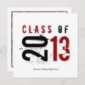 2013エレガント年のクラス（黒、白、赤） 招待状 (正面/裏面)