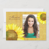 2013カードのヒマワリの女の子の写真の卒業のクラス 招待状 (正面)