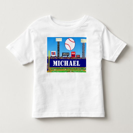 2013キッズスポーツパーソナライズされた野球Tシャツギフト トドラーTシャツ (正面)