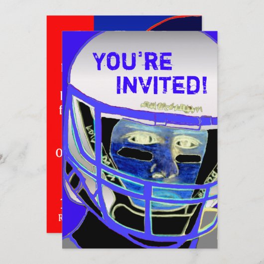 2013サッカークールパーティの招待状カスタマイズ 招待状 (正面/裏面)