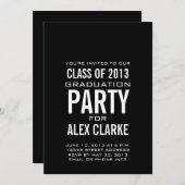 2013シンプル年のブラッククラスパーティの招待状 招待状 (正面/裏面)
