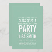 2013シンプル年のミントグリーンパーティの招待状 招待状 (正面/裏面)